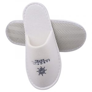 Custom Logo Coral Fleece Hotel Slippers
