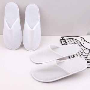 Disposable Non-Slip Spa Slippers White